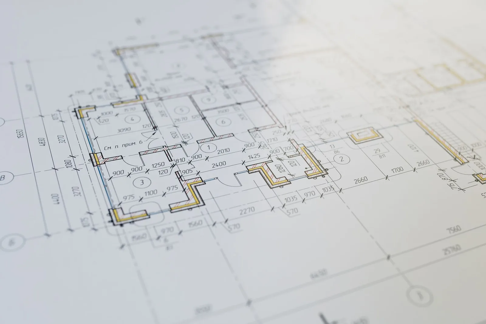 Plan d'architecte coté d'une maison individuelle, pièce du dossier de permis de construire